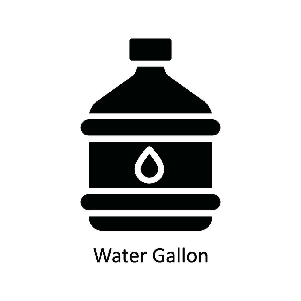 Water Gallon Vector   solid Icon Design illustration. Kitchen and home  Symbol on White background EPS 10 File