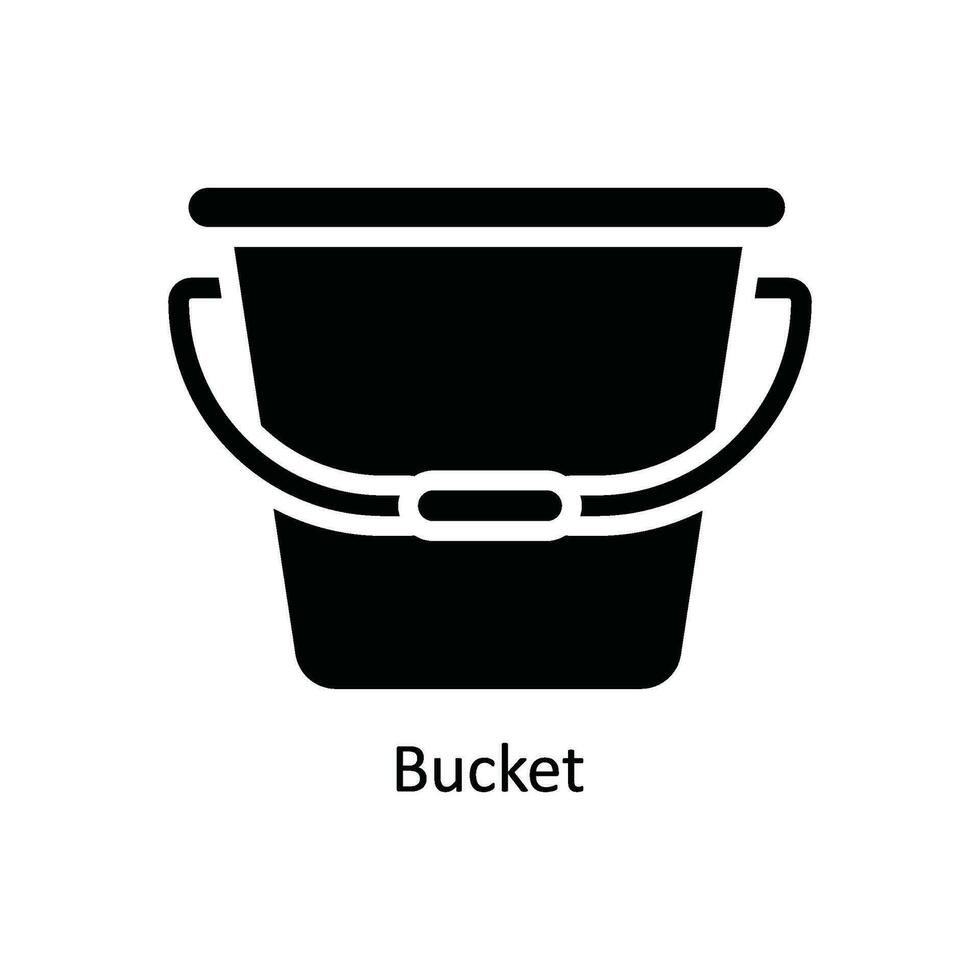 Cubeta vector sólido icono diseño ilustración. cocina y hogar símbolo en blanco antecedentes eps 10 archivo
