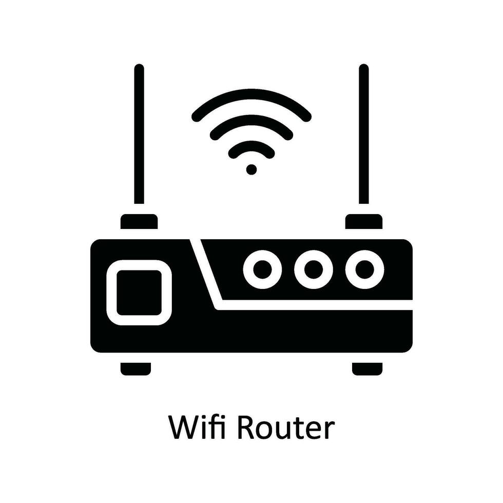 Wifi Router Vector   solid Icon Design illustration. Kitchen and home  Symbol on White background EPS 10 File