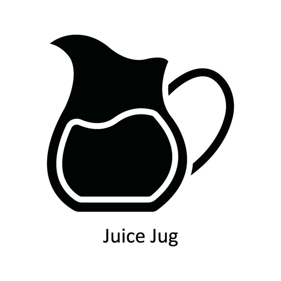 Juice Jug Vector   solid Icon Design illustration. Kitchen and home  Symbol on White background EPS 10 File