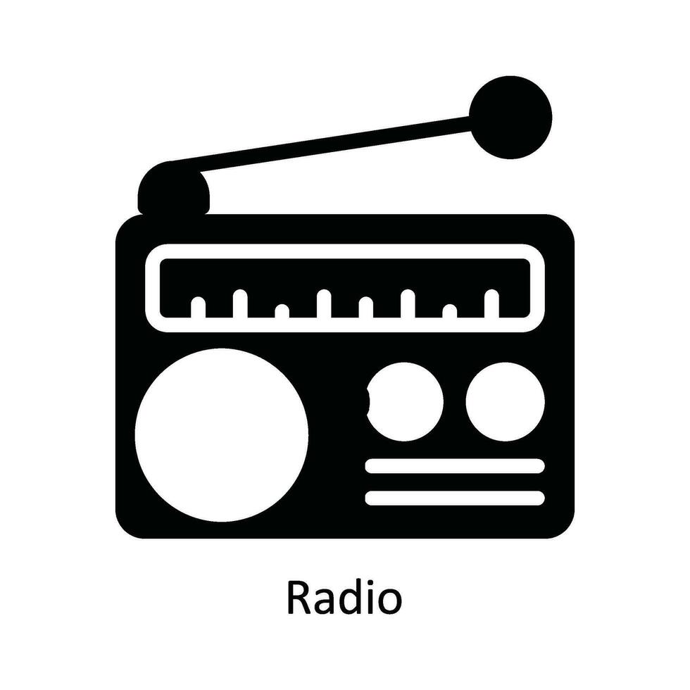 Radio Vector   solid Icon Design illustration. Kitchen and home  Symbol on White background EPS 10 File
