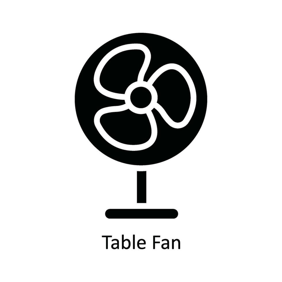 Table Fan Vector   solid Icon Design illustration. Kitchen and home  Symbol on White background EPS 10 File