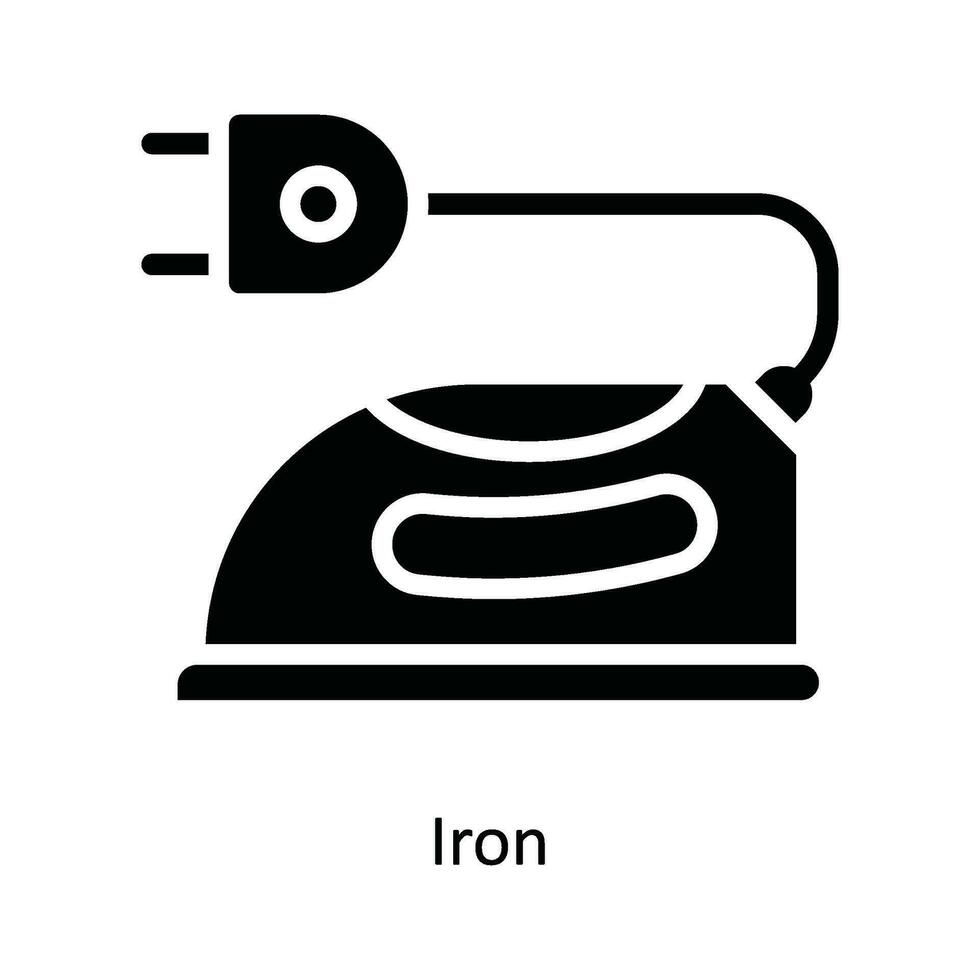 Iron  Vector   solid Icon Design illustration. Kitchen and home  Symbol on White background EPS 10 File