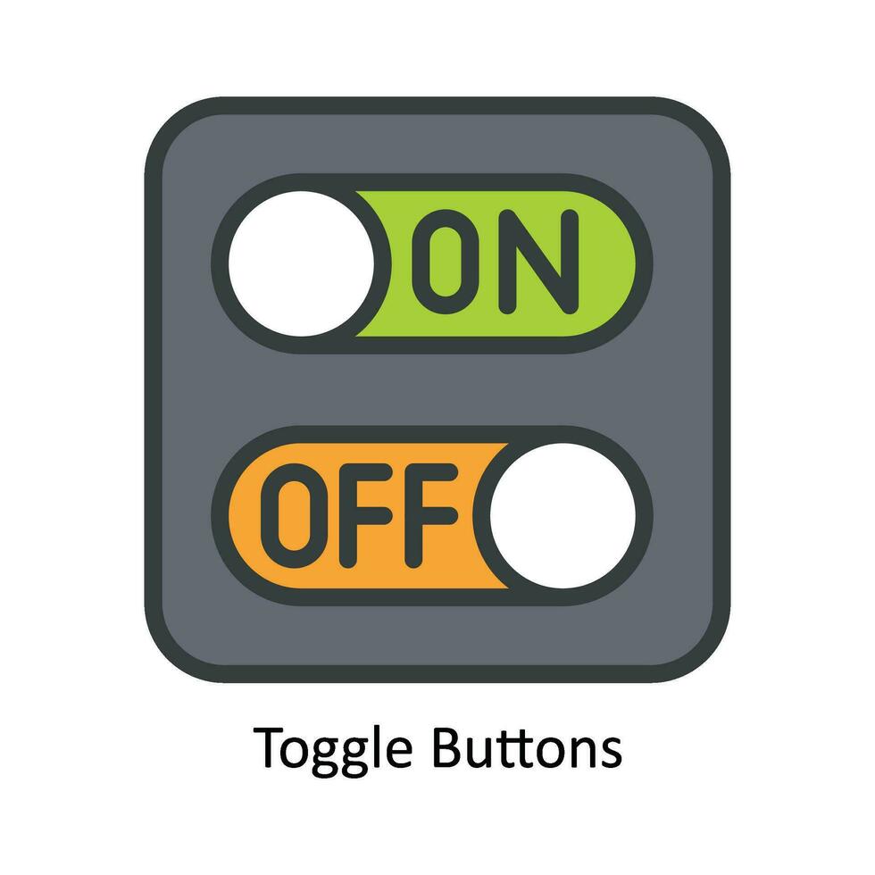Toggle Buttons Vector Fill outline Icon Design illustration. Nature and ecology Symbol on White background EPS 10 File