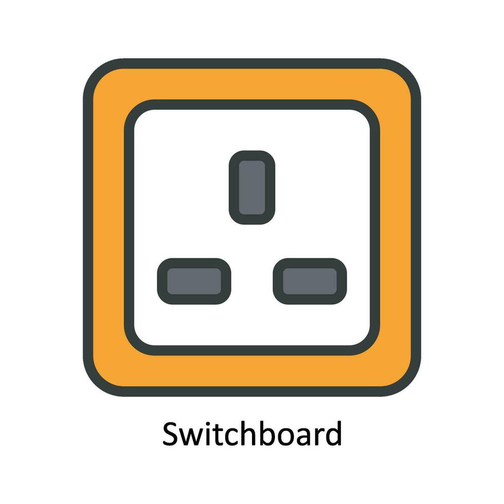 Switchboard Vector Fill outline Icon Design illustration. Nature and ecology Symbol on White background EPS 10 File