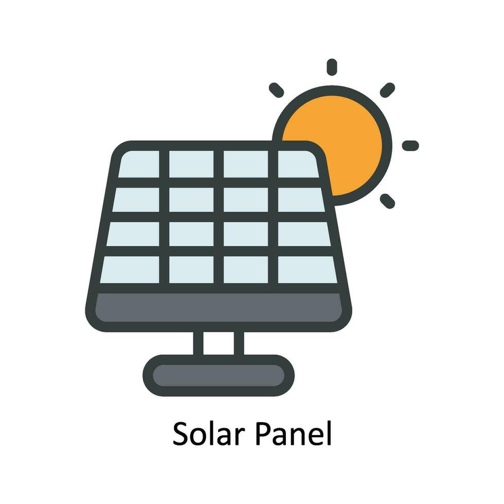 solar panel vector llenar contorno icono diseño ilustración. naturaleza y ecología símbolo en blanco antecedentes eps 10 archivo