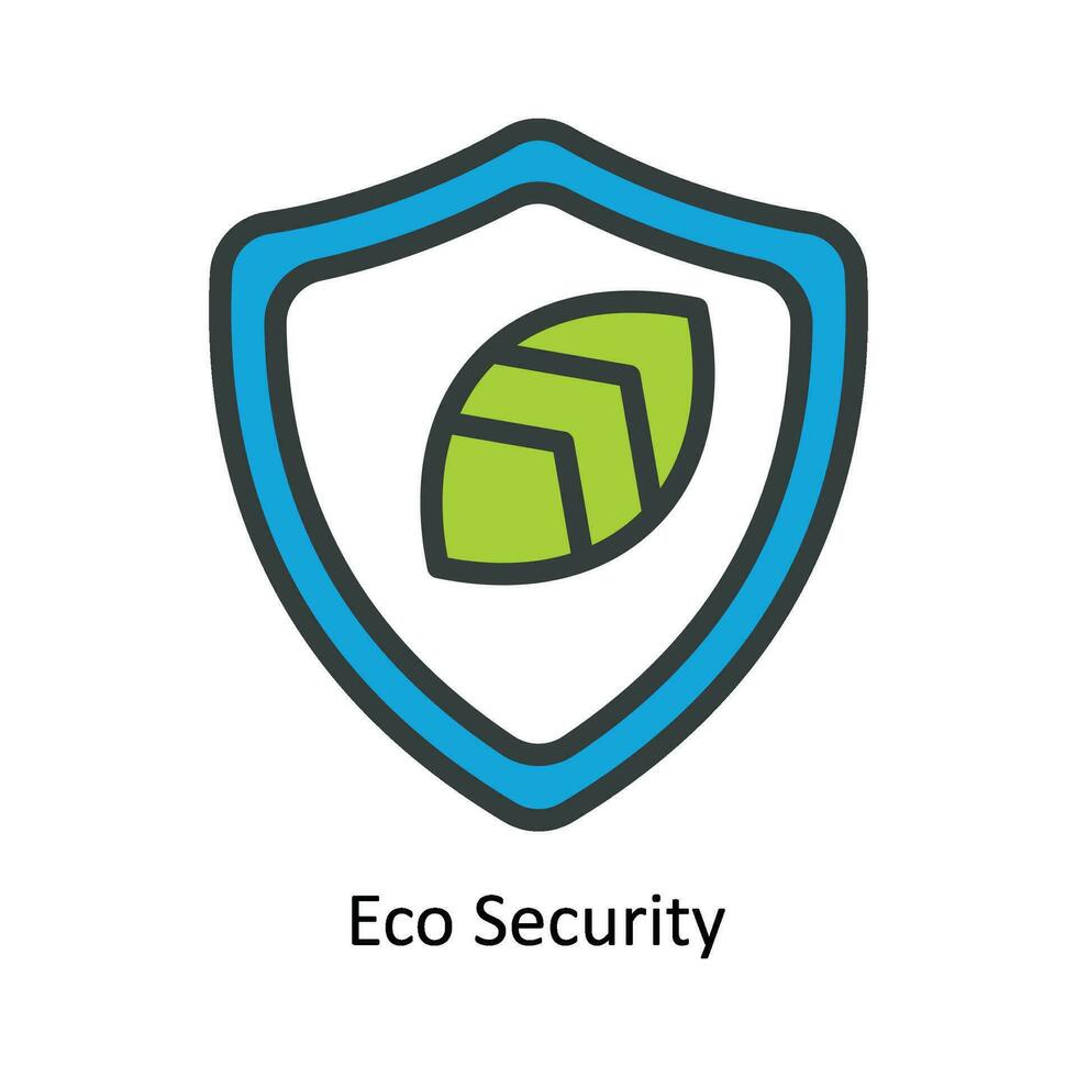 Eco Security Vector Fill outline Icon Design illustration. Nature and ecology Symbol on White background EPS 10 File