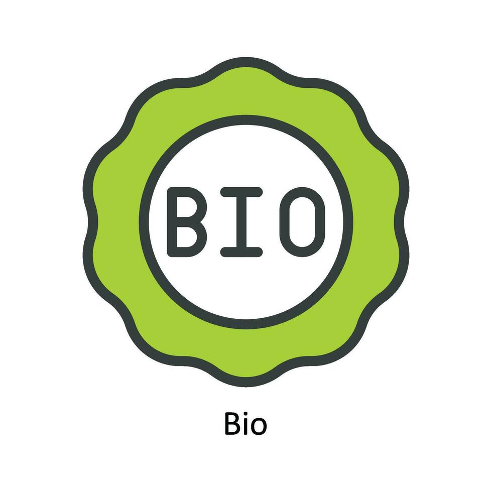 Bio  Vector Fill outline Icon Design illustration. Nature and ecology Symbol on White background EPS 10 File