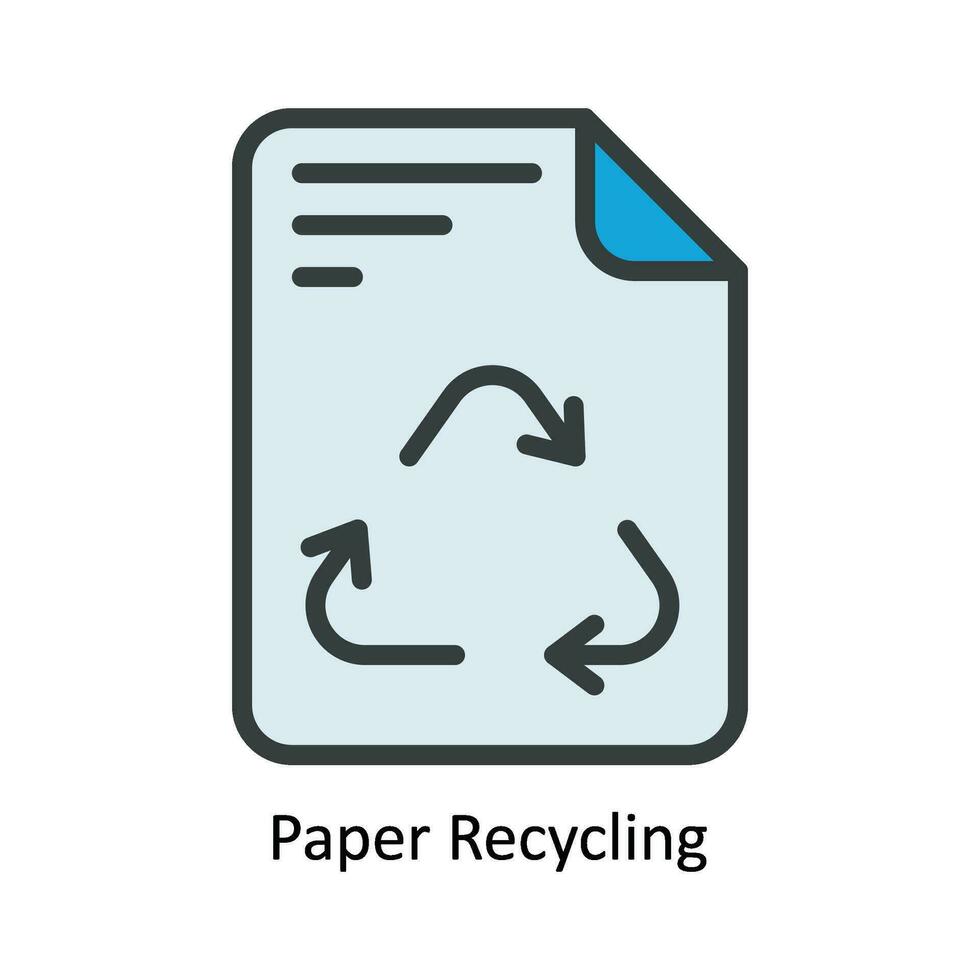 Paper Recycling Vector Fill outline Icon Design illustration. Nature and ecology Symbol on White background EPS 10 File