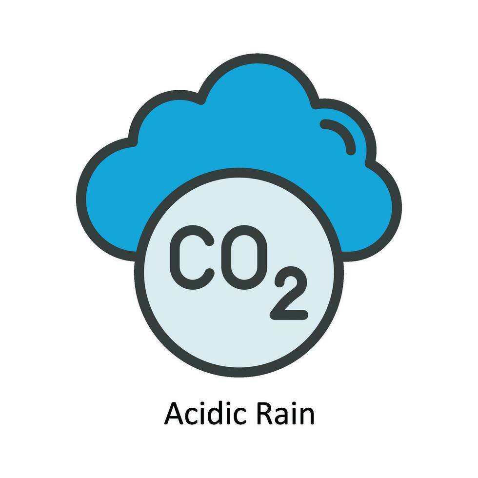 ácido lluvia vector llenar contorno icono diseño ilustración. naturaleza y ecología símbolo en blanco antecedentes eps 10 archivo