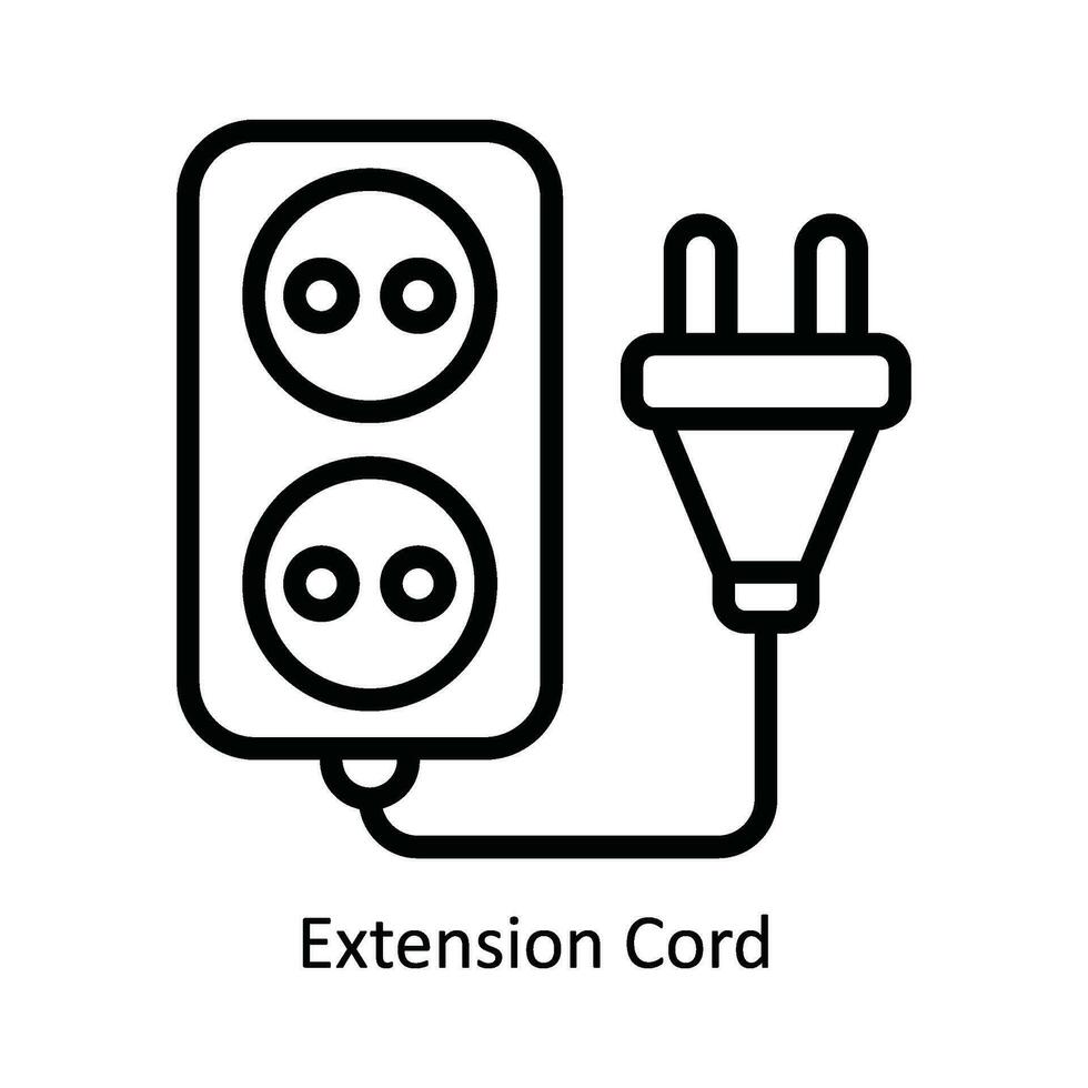 Extension Cord  Vector  outline Icon Design illustration. Nature and ecology Symbol on White background EPS 10 File