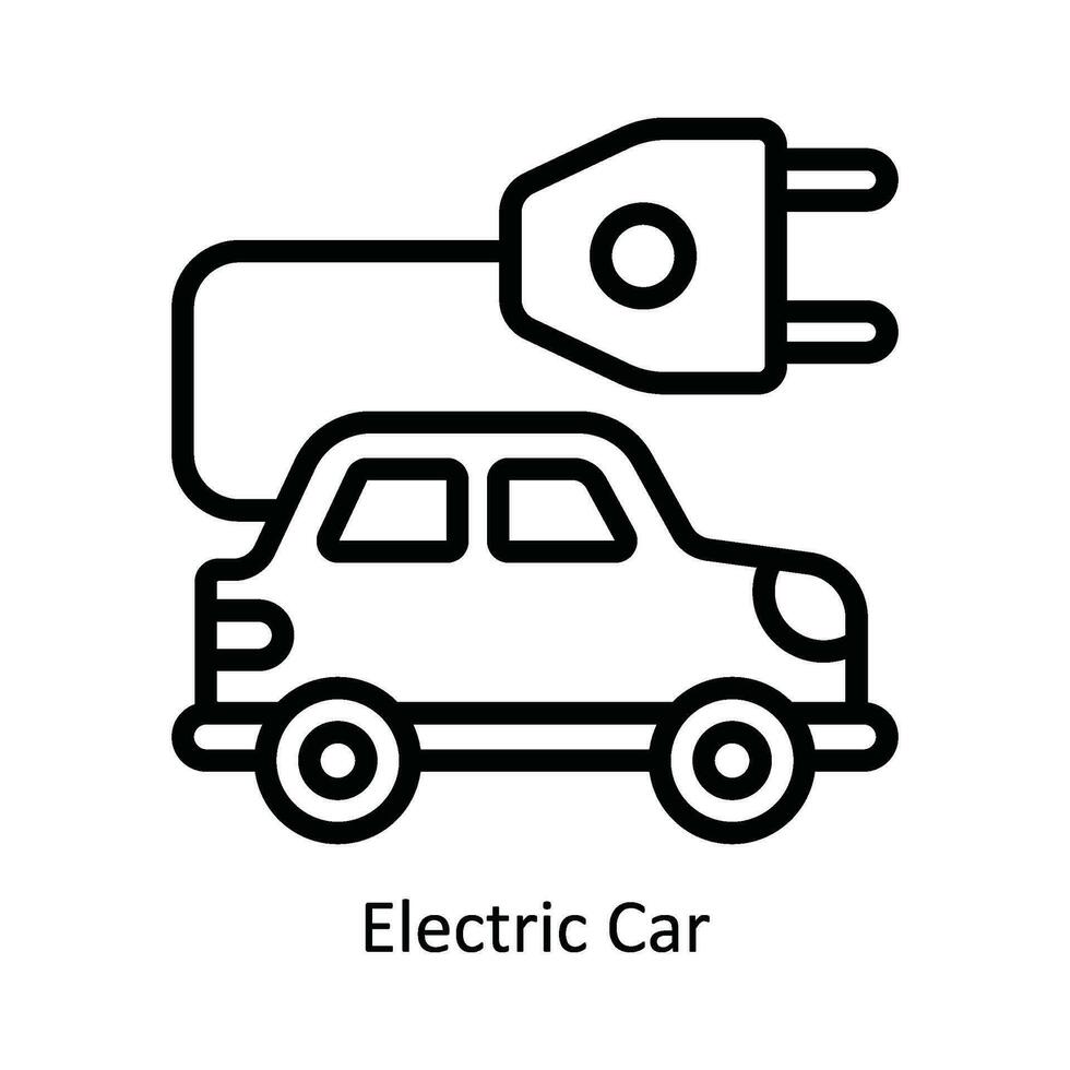 eléctrico coche vector contorno icono diseño ilustración. naturaleza y ecología símbolo en blanco antecedentes eps 10 archivo