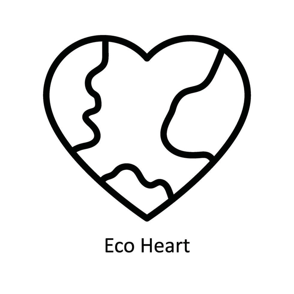 eco corazón vector contorno icono diseño ilustración. naturaleza y ecología símbolo en blanco antecedentes eps 10 archivo