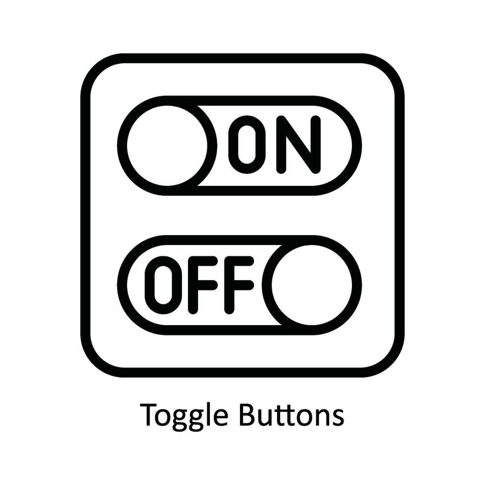 Toggle Buttons Vector  outline Icon Design illustration. Nature and ecology Symbol on White background EPS 10 File