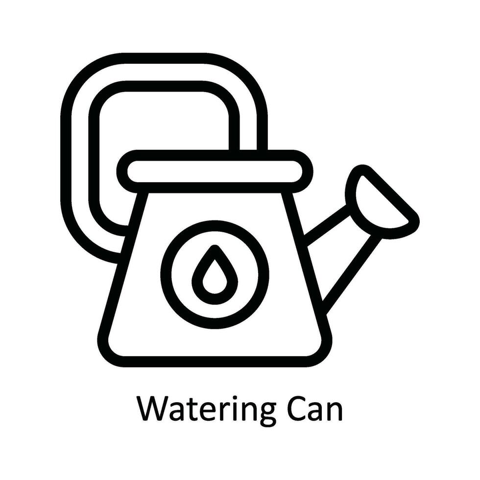 Watering Can Vector  outline Icon Design illustration. Nature and ecology Symbol on White background EPS 10 File