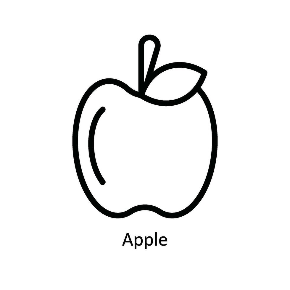 Apple Vector  outline Icon Design illustration. Nature and ecology Symbol on White background EPS 10 File