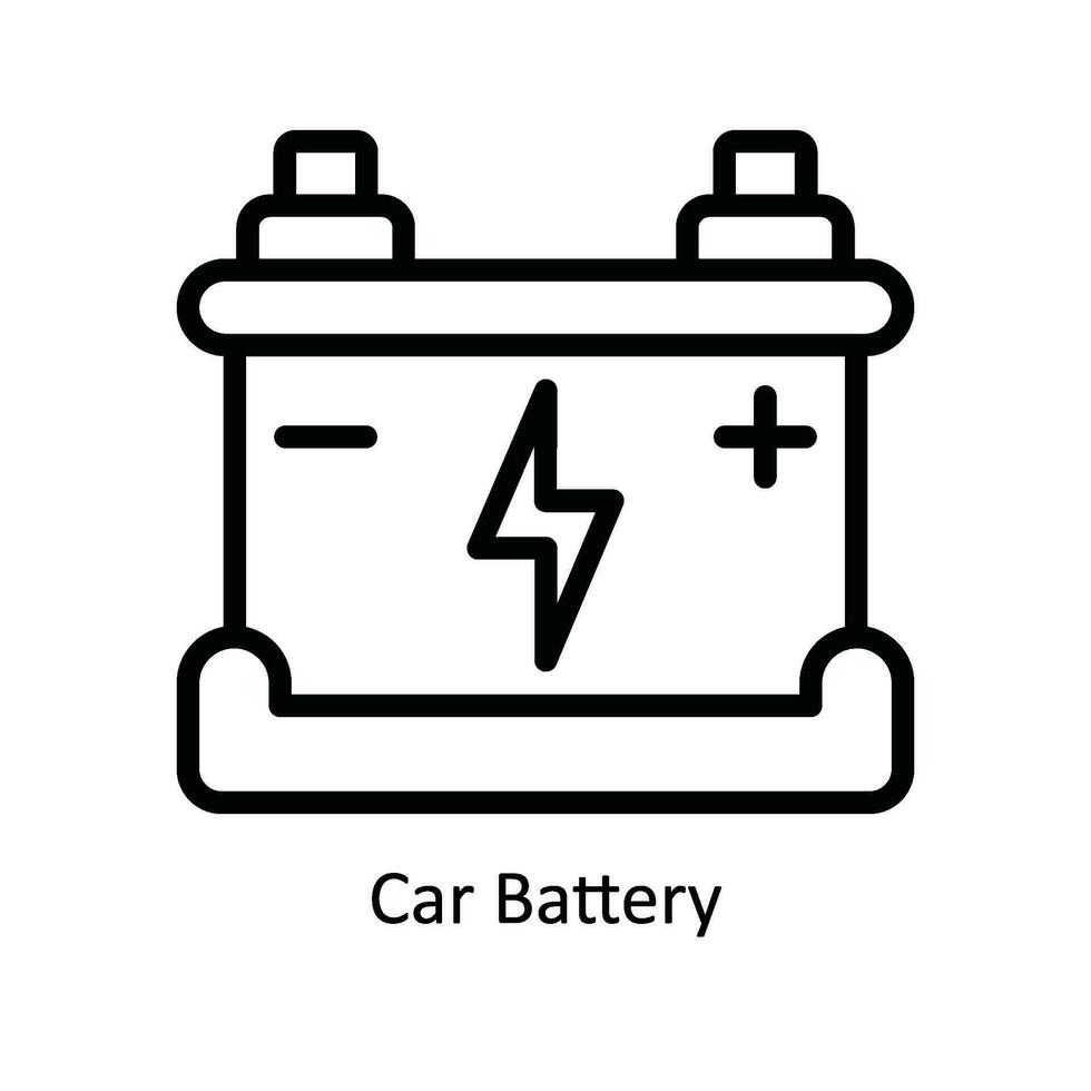 coche batería vector contorno icono diseño ilustración. naturaleza y ecología símbolo en blanco antecedentes eps 10 archivo