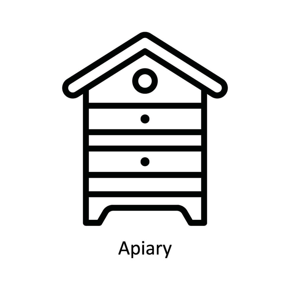 Apiary Vector  outline Icon Design illustration. Nature and ecology Symbol on White background EPS 10 File