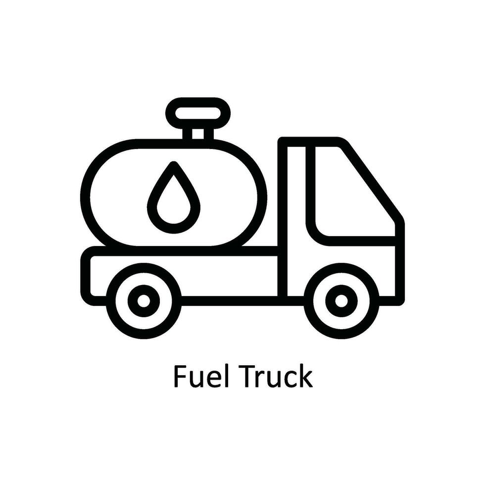 Fuel Truck Vector  outline Icon Design illustration. Nature and ecology Symbol on White background EPS 10 File