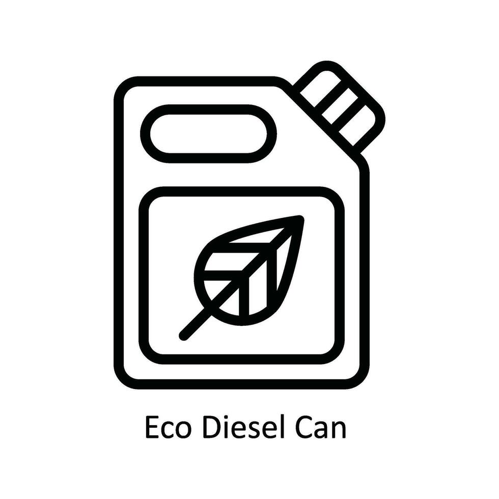 eco diesel lata vector contorno icono diseño ilustración. naturaleza y ecología símbolo en blanco antecedentes eps 10 archivo