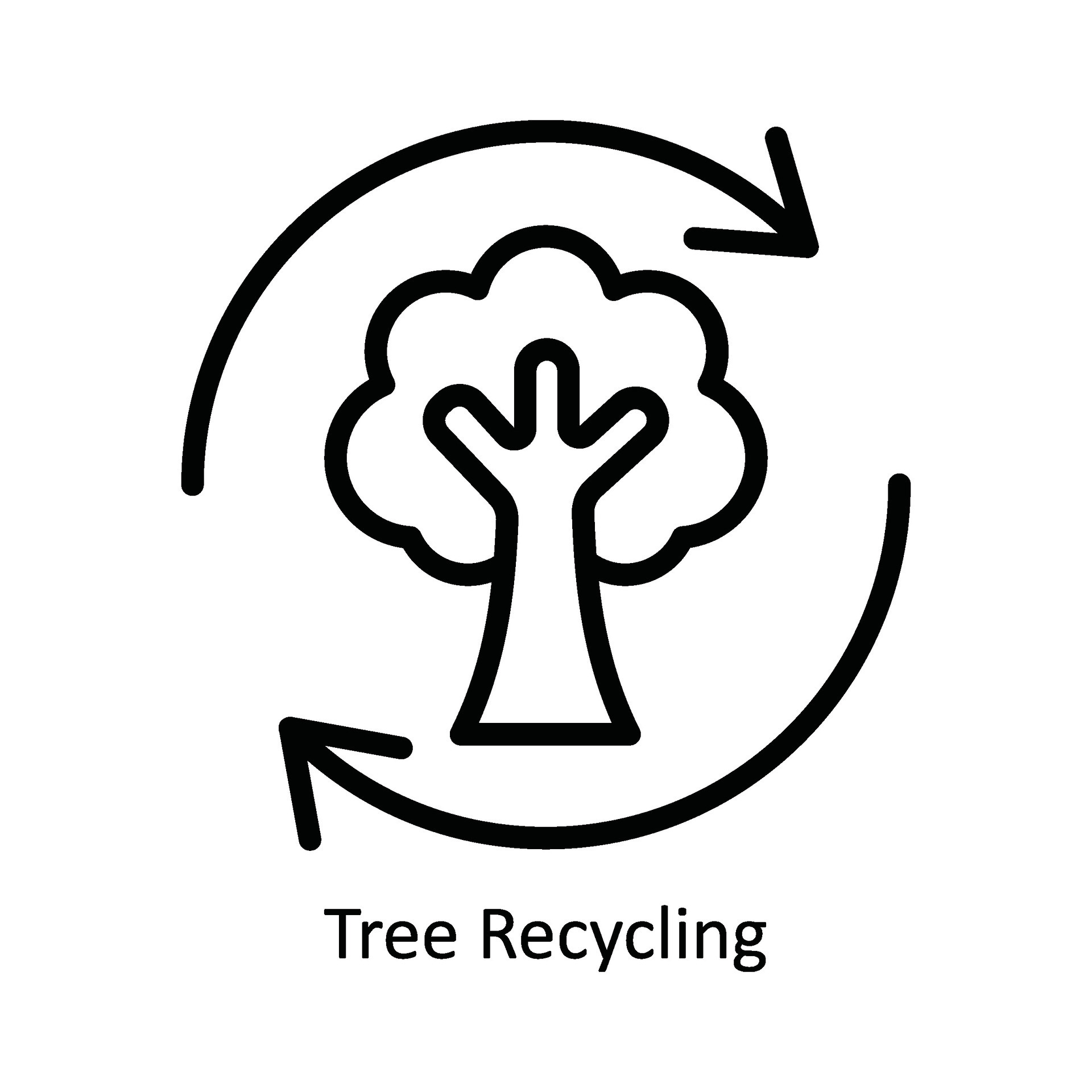 Tree Recycling Vector outline Icon Design illustration. Nature and