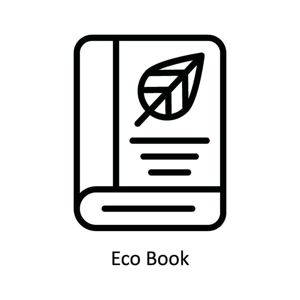 Eco Book Vector  outline Icon Design illustration. Nature and ecology Symbol on White background EPS 10 File