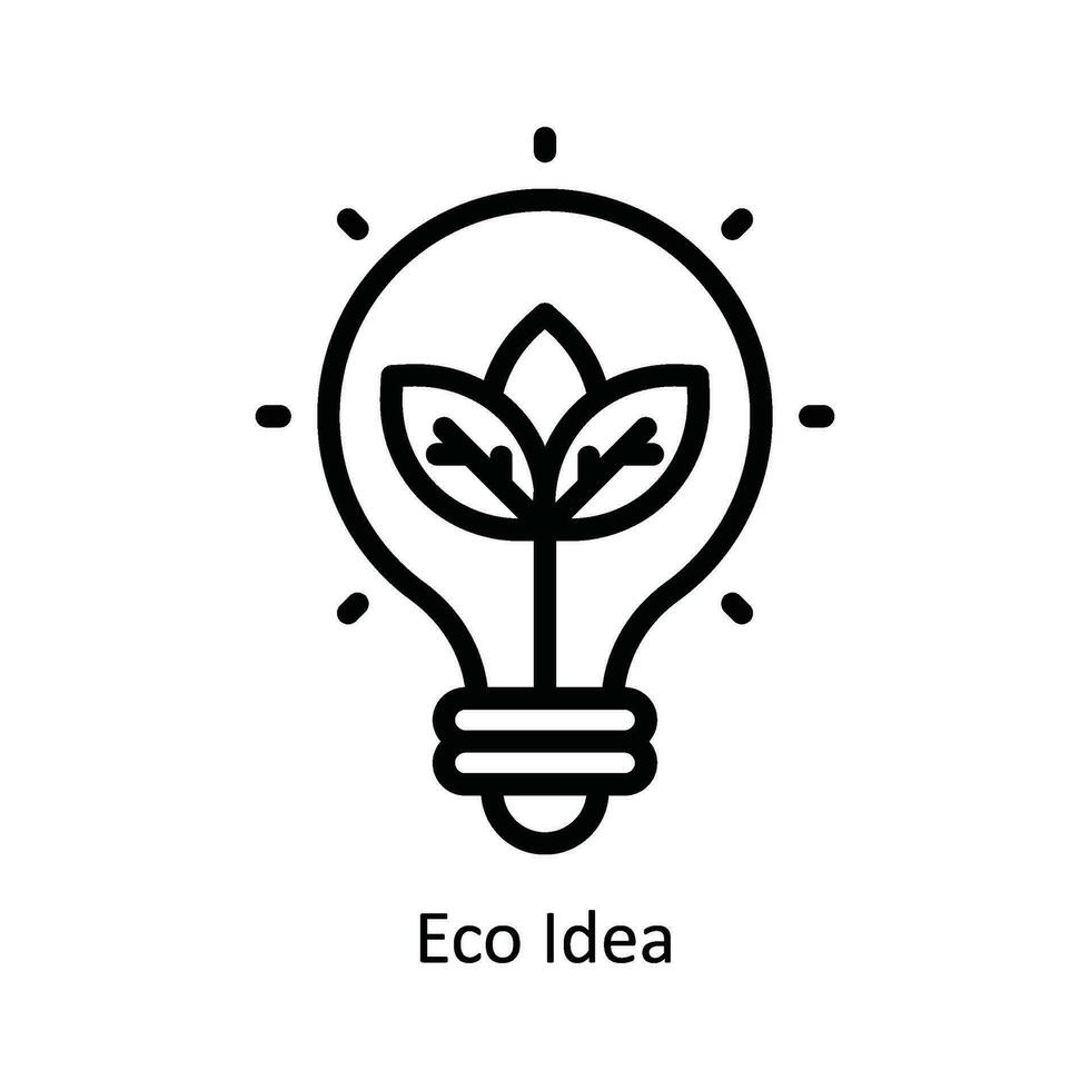 Eco Idea Vector  outline Icon Design illustration. Nature and ecology Symbol on White background EPS 10 File