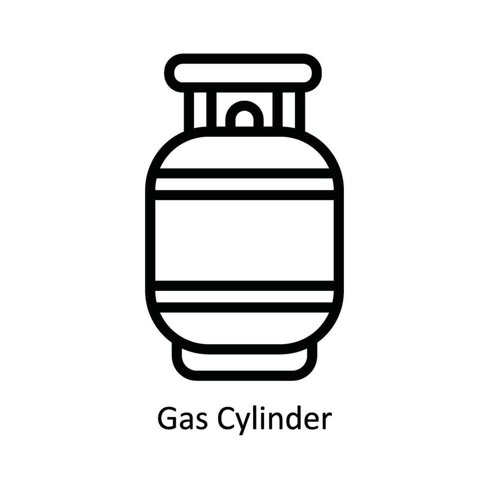 Gas Cylinder Vector  outline Icon Design illustration. Nature and ecology Symbol on White background EPS 10 File