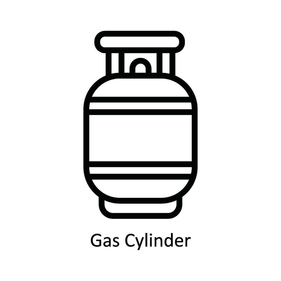 gas cilindro vector contorno icono diseño ilustración. naturaleza y ecología símbolo en blanco antecedentes eps 10 archivo