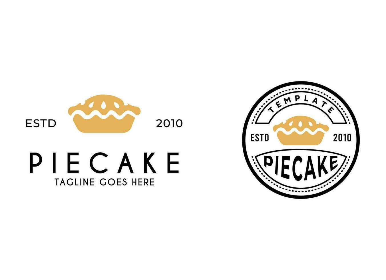 Pie cake logo for bakery, bread, ang cake shop design vector. vector