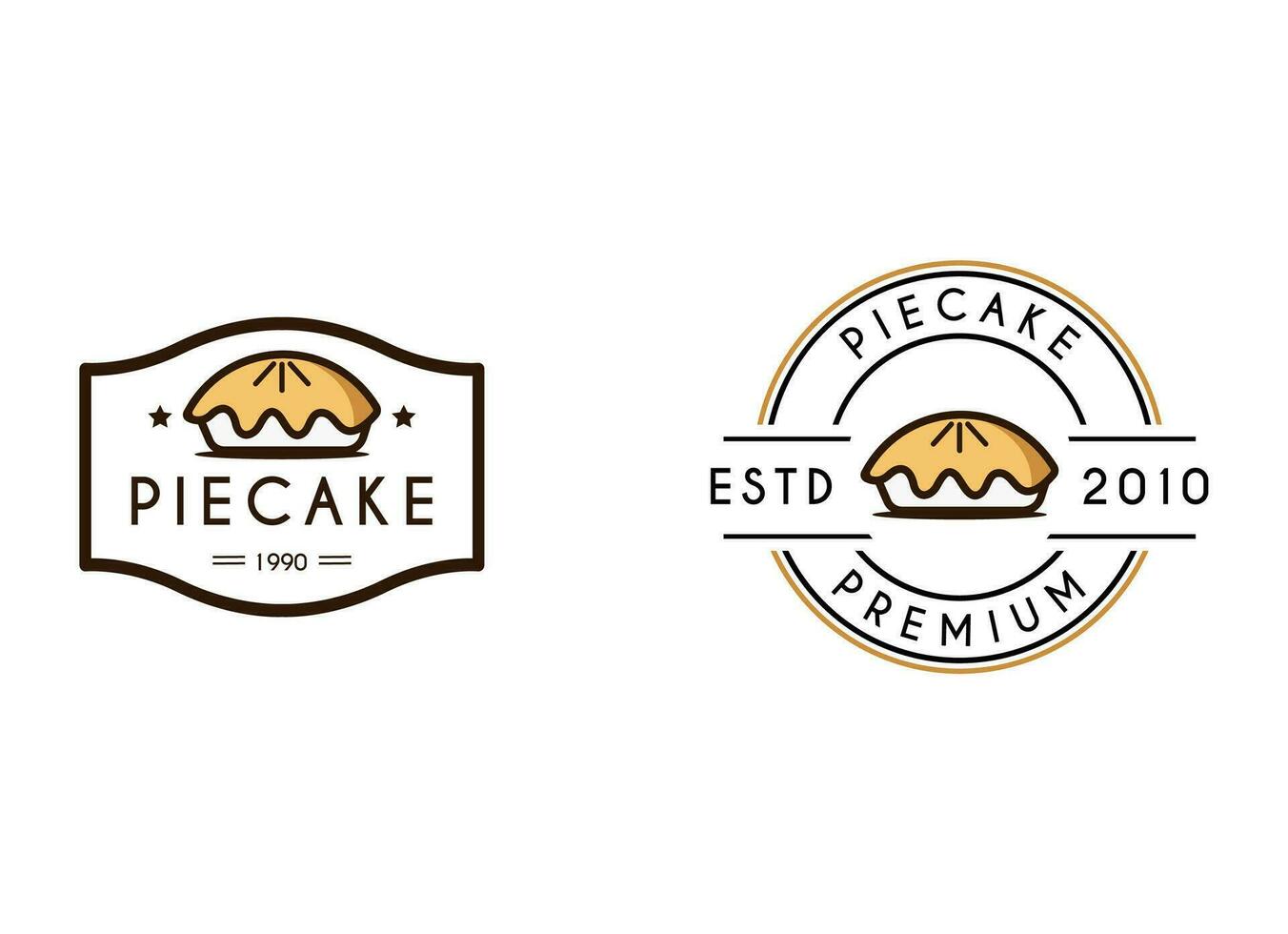 Pie cake logo for bakery, bread, ang cake shop design vector. vector
