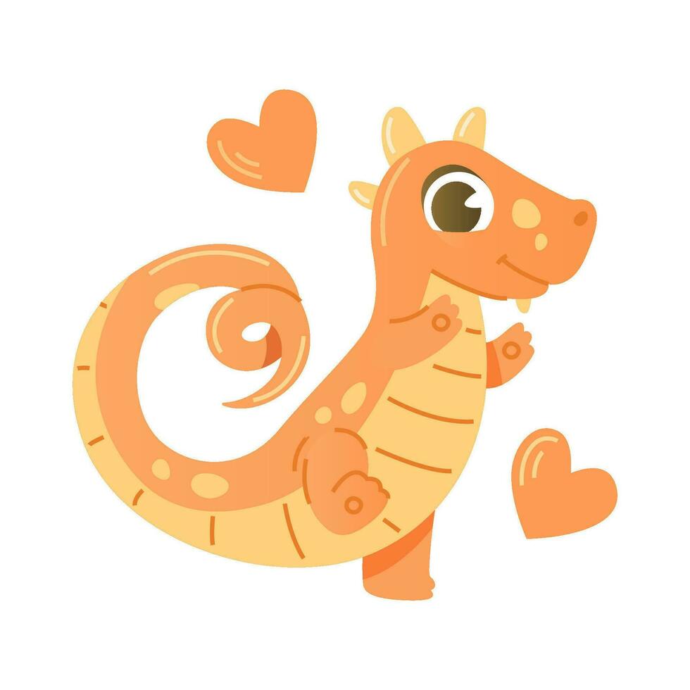 linda y kawaii bebé continuar o un dinosaurio en un blanco antecedentes. vector