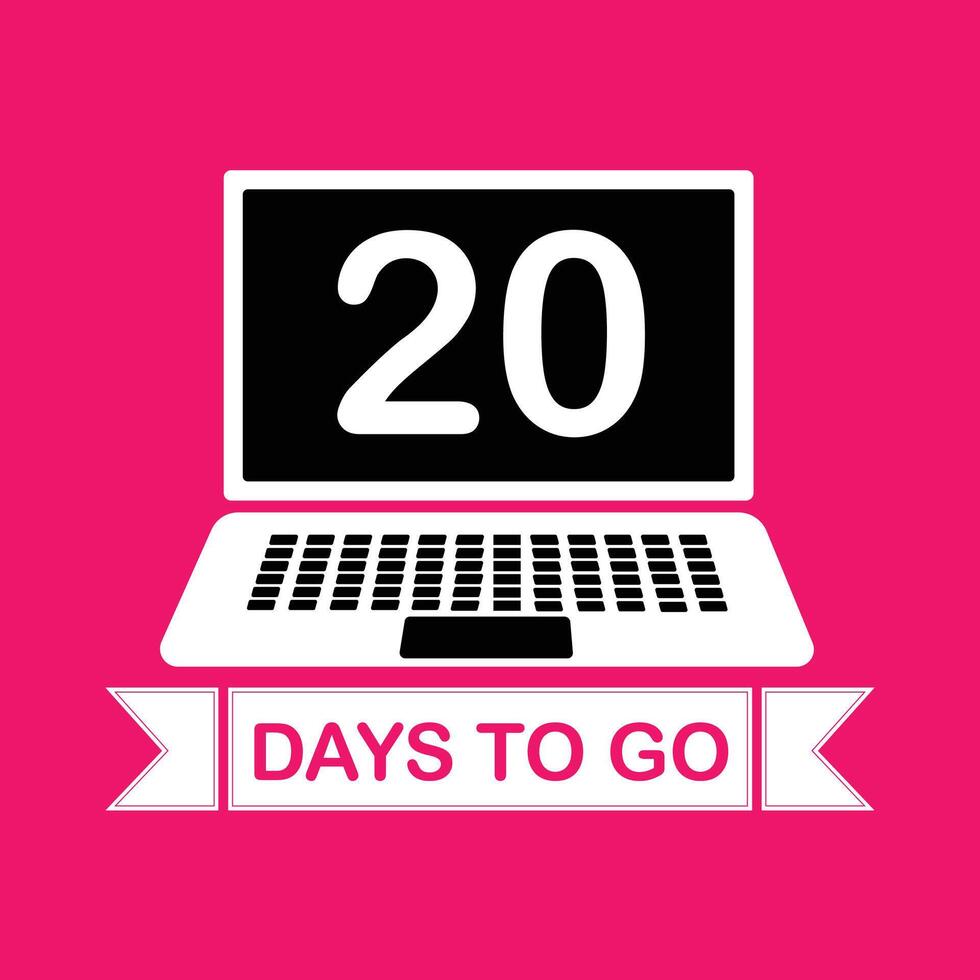 20 days to go, countdown timer icon design 26149544 Vector Art at Vecteezy