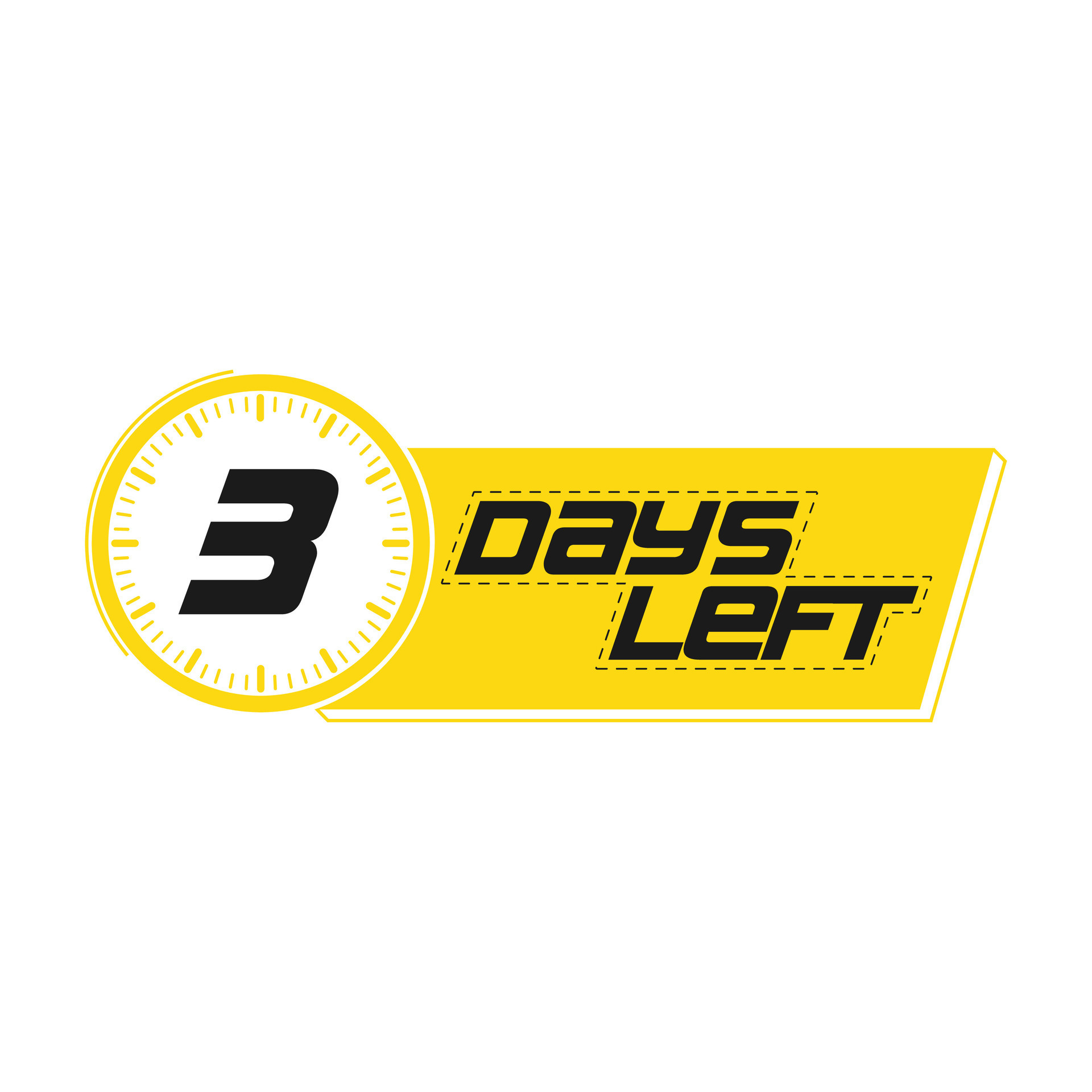 3 Days Left, Countdown timer clock design 26149547 Vector Art at Vecteezy