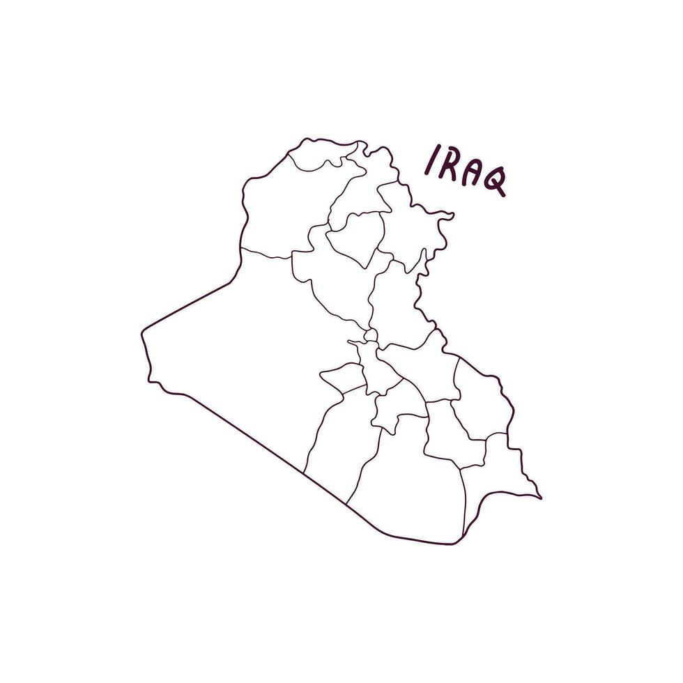 mano dibujado garabatear mapa de Irak. vector ilustración