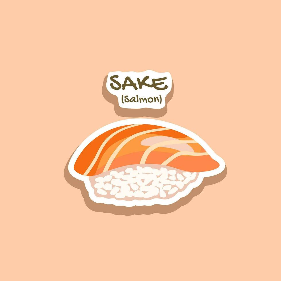 Sake Salmon Fish Sushi Vector