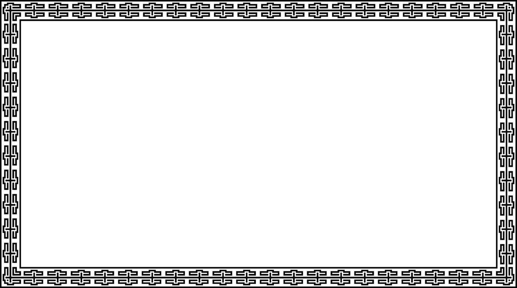 Rectangle border with seamless pattern vector