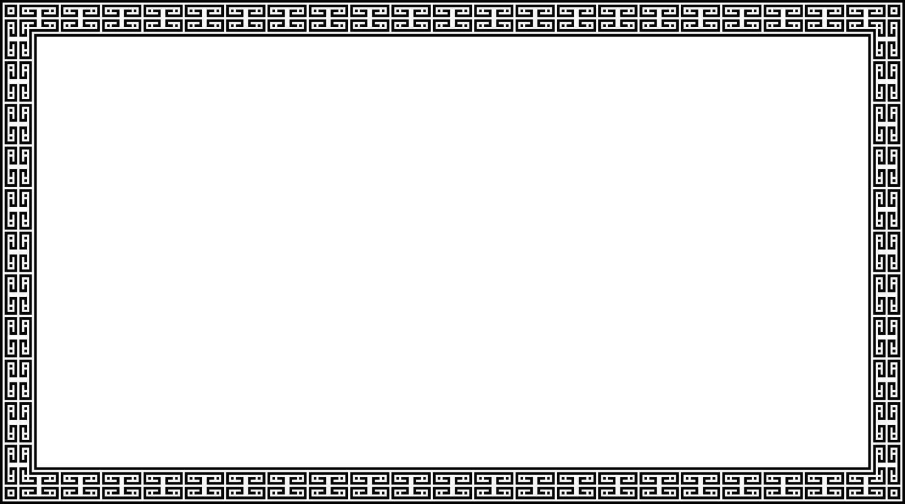 Rectangle frame with seamless pattern vector