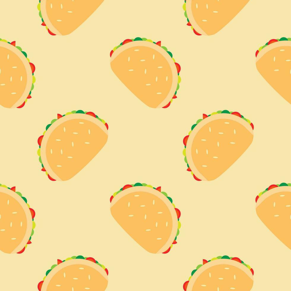 taco seamless pattern flat design vector illustration