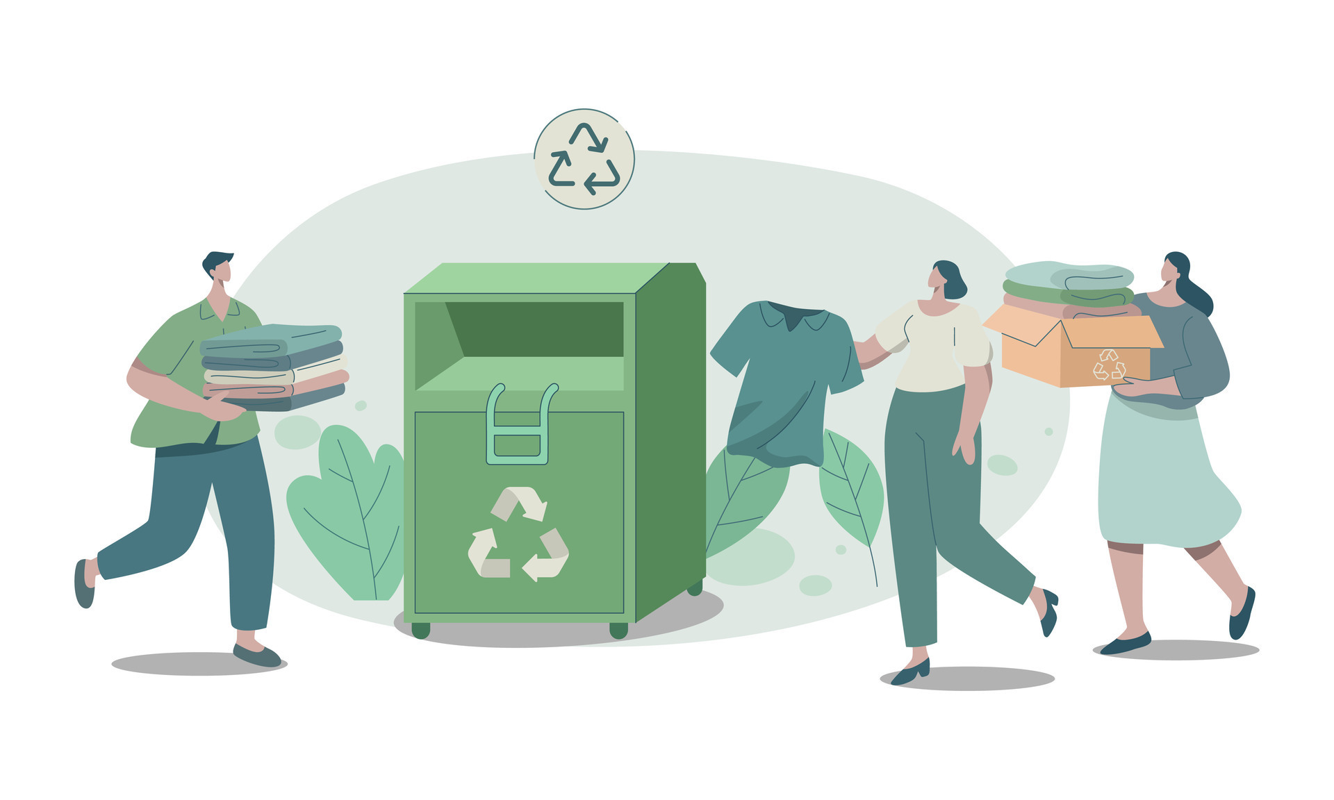 Eco recycled textile clothing sustainable. donating used apparel to