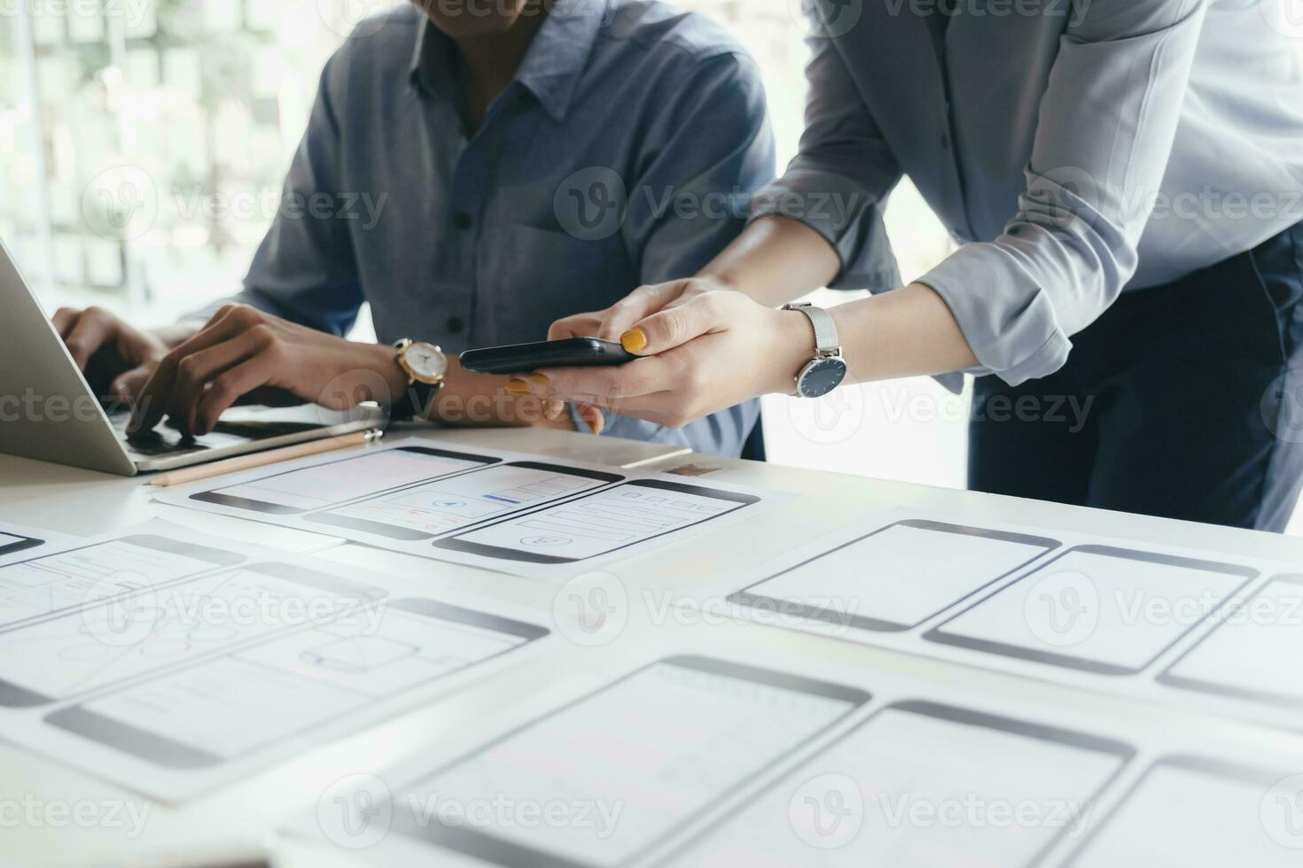 UX UI and Programming development technology. photo