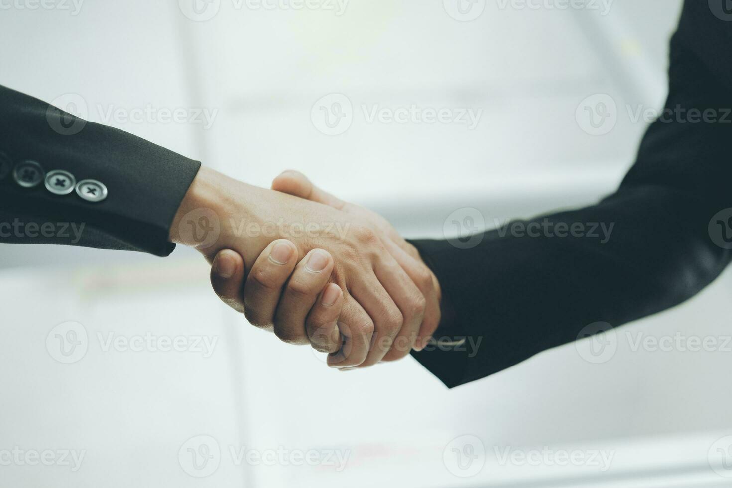 Businessmans handshake after good deal. photo