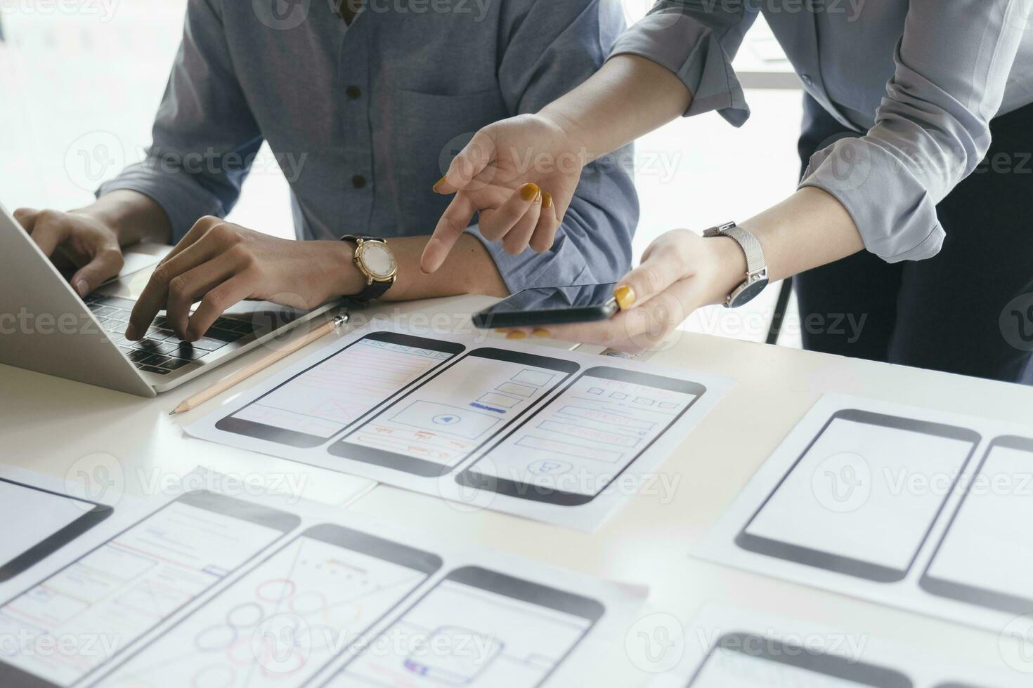 UX UI and Programming development technology. photo