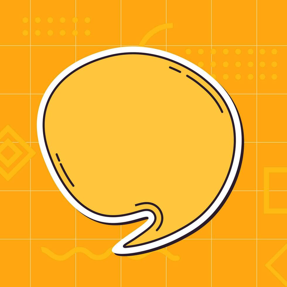 Speech bubble square background with copy space. Message banner in yellow colors vector illustration
