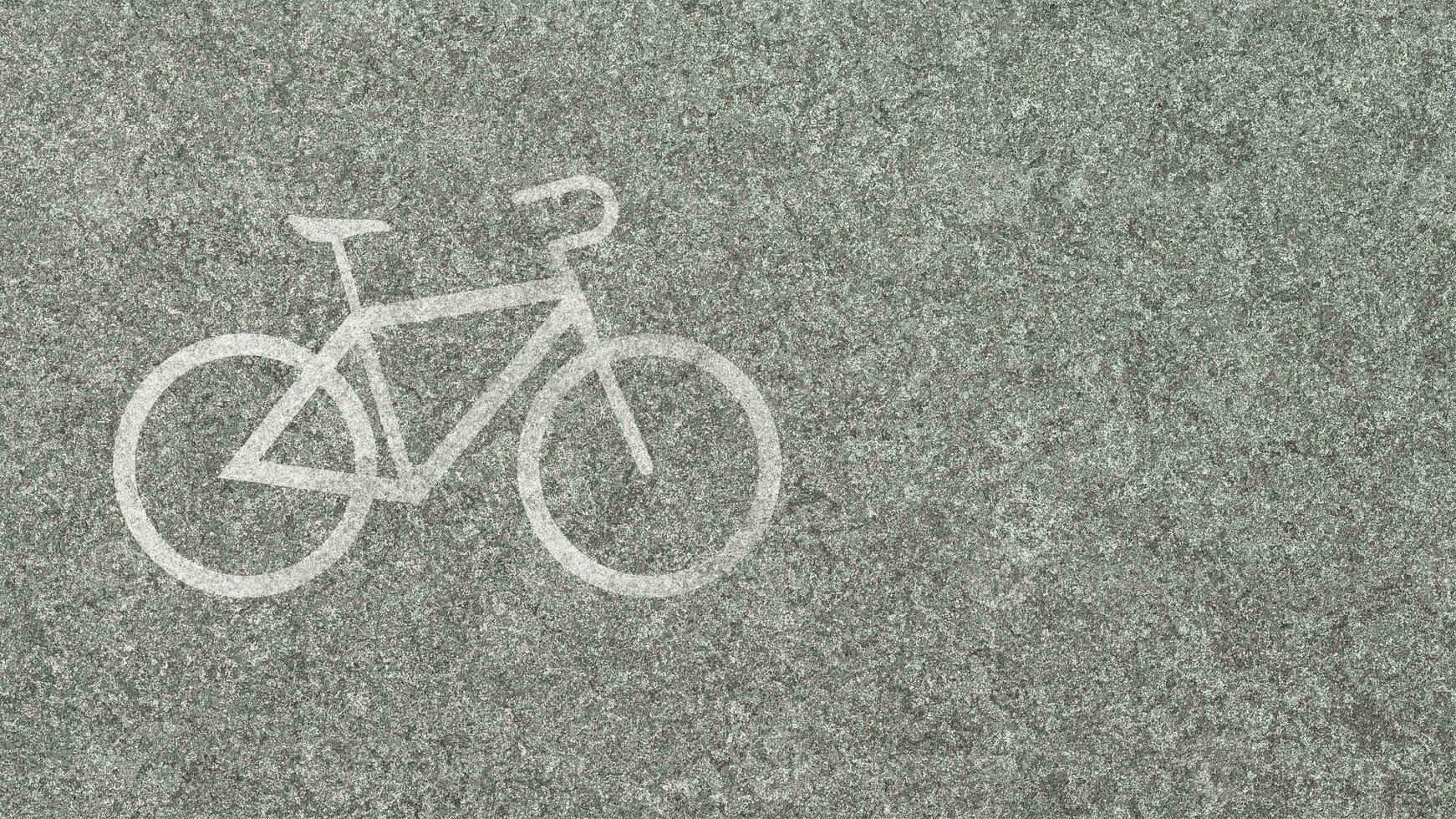 Bicycle pictogram painted on asphalt. Concept of permitting bicycle traffic 3d render photo