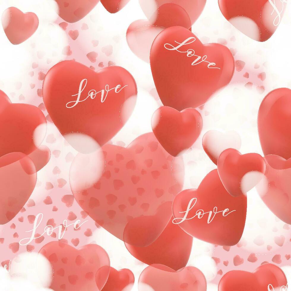 Seamless realistic love and Romantic background - 3d vector