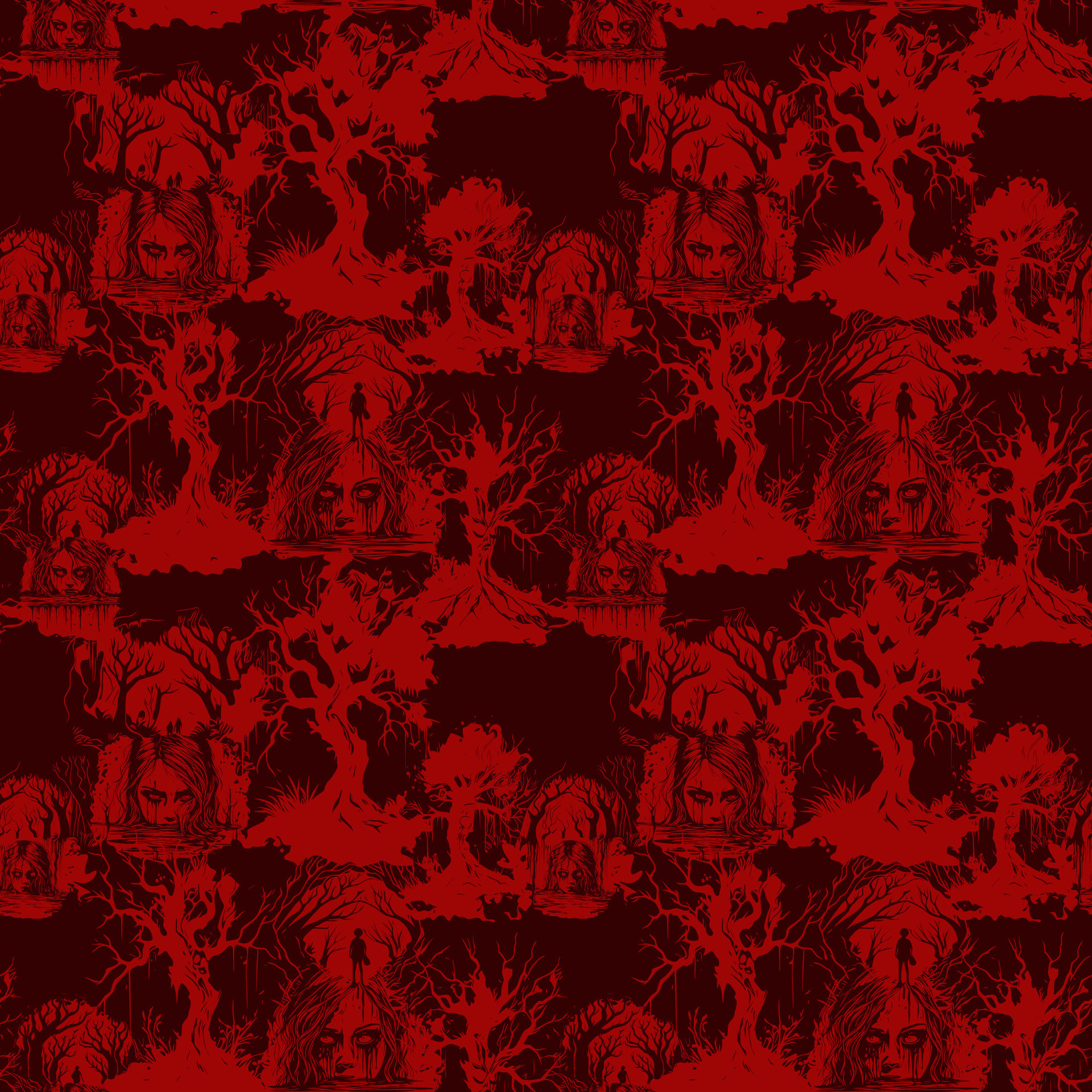 seamless face female ghost wallpaper - Horror Halloween 26150578 Vector