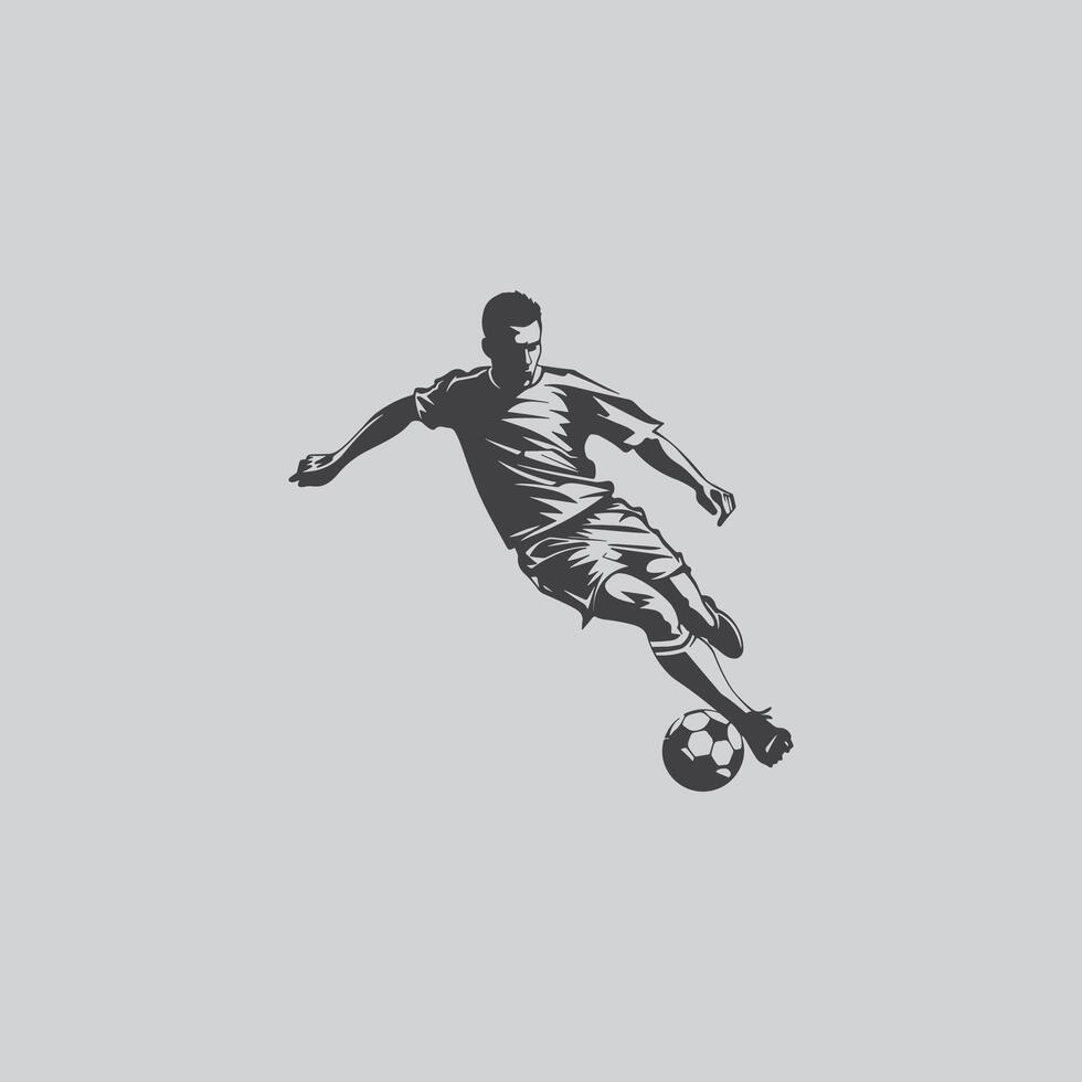 football player silhouette soccer sports game vector set design