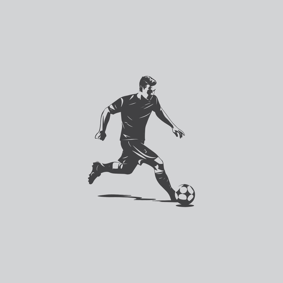 football player silhouette soccer sports game vector set design