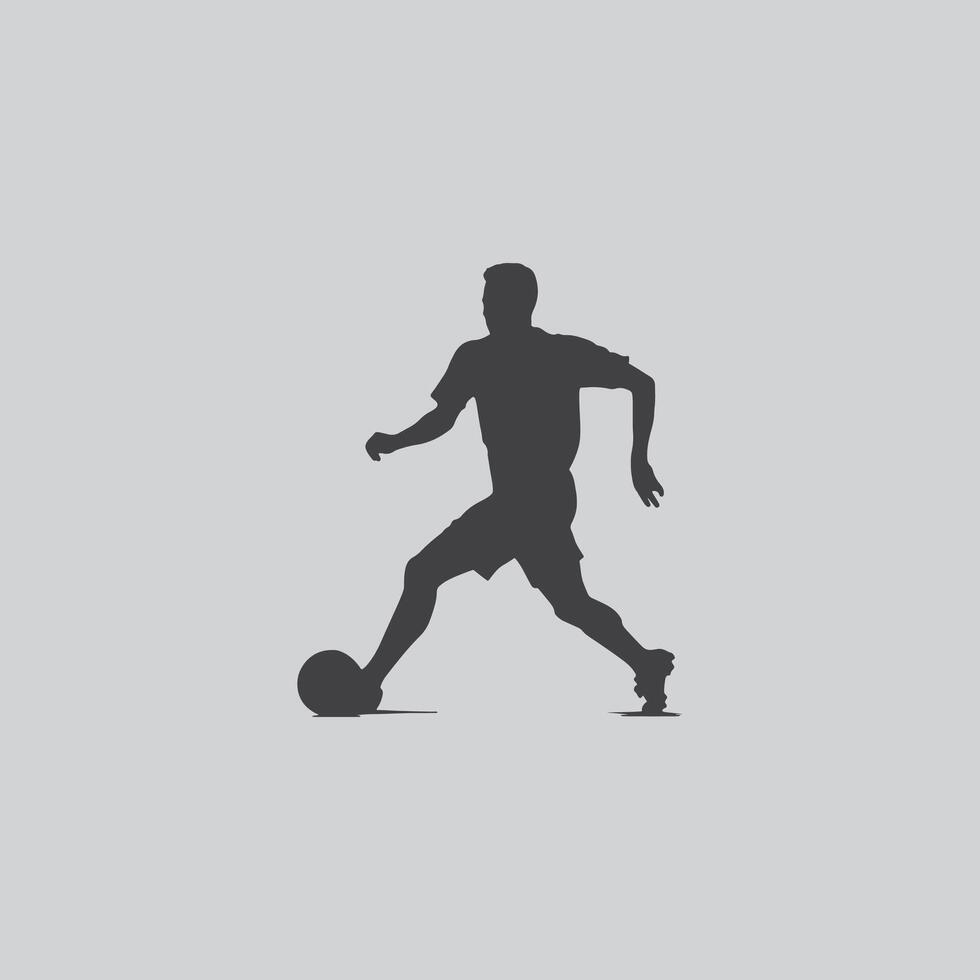 football player silhouette soccer sports game vector set design